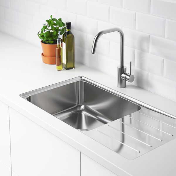 Одинарная врезная мойка с крылом, 86x47 cm IKEA VATTUDALEN ЛЕН ВАТТУДАЛЕН 303.386.70 - схема-чертеж с размерами