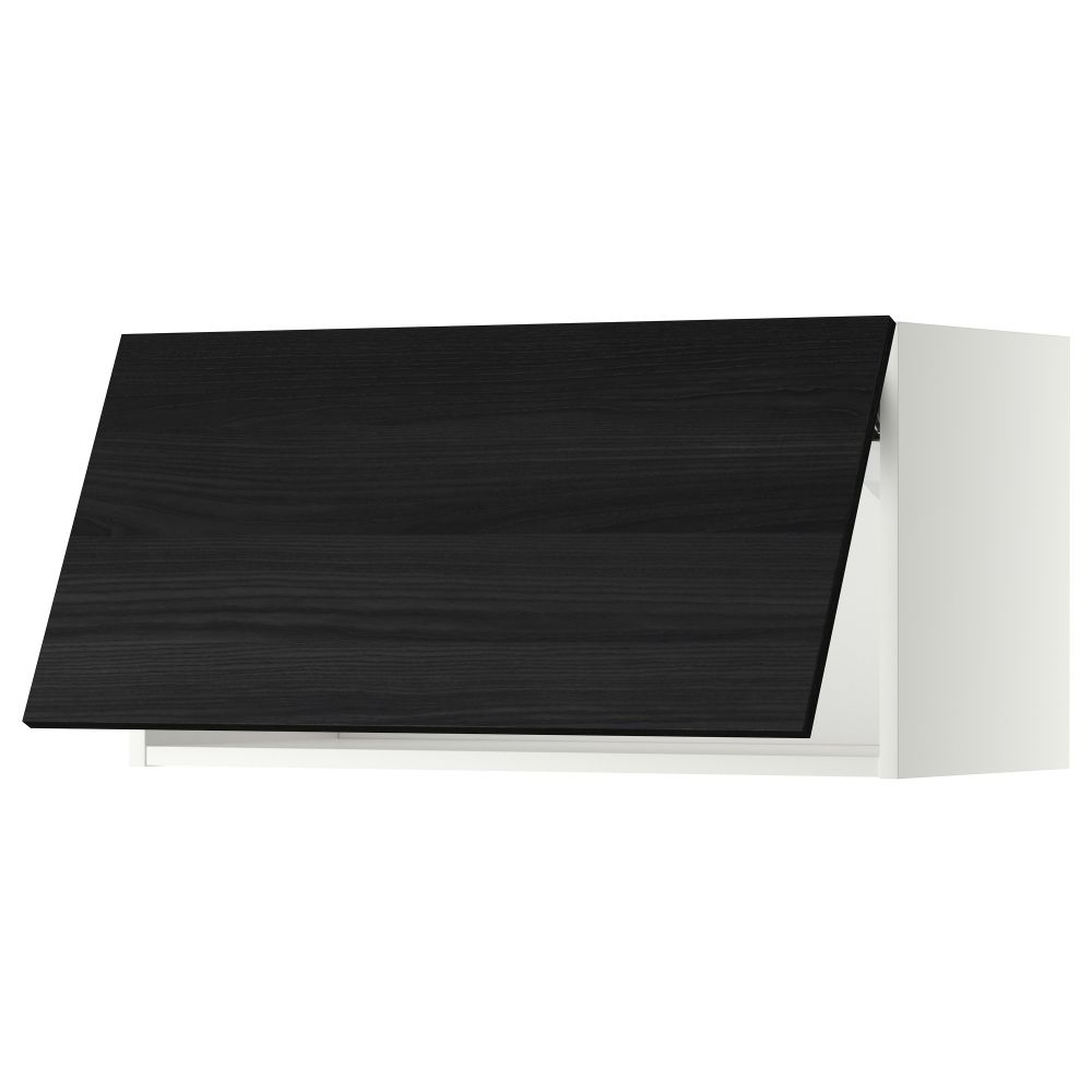 Горизонтальный навесной шкаф МЕТОД, белый, Тингсрид черный - схема-чертеж с размерами