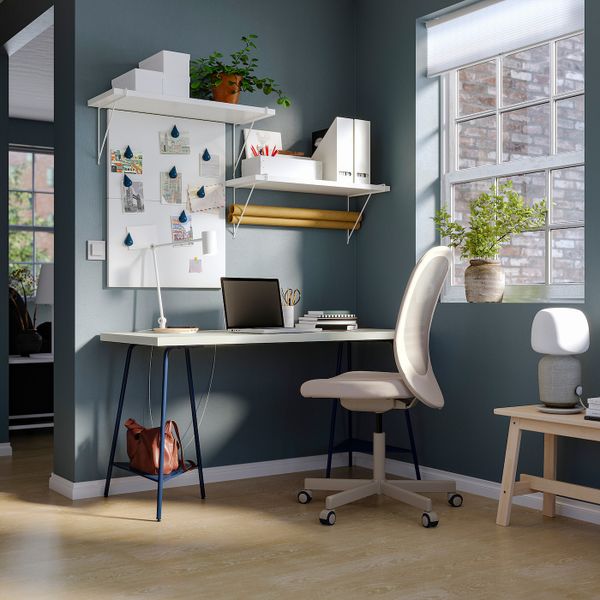 Письменный стол, белый/темно-синий 140x60 см IKEA LAGKAPTEN ЛАГКАПТЕН / TILLSLAG ТИЛЛЬСЛАГ 294.172.01 - фото 4