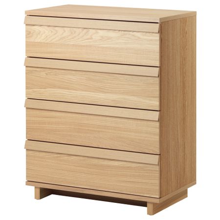 Комод с 4 ящиками ОППЛАНД, дубовый шпон (80x102 см)