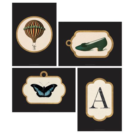 Набор картин, 4 штуки, Винтажные изображения IKEA GRÖNBY ГРОНБИ 205.788.73