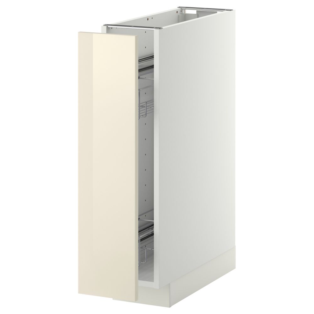 Напольный шкаф, выдвижной внутрений элемент МЕТОД, белый, Рингульт кремовый (20x60 см) - схема-чертеж с размерами