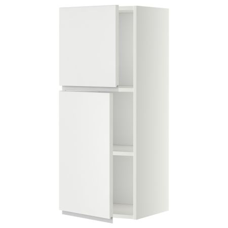 Навесной шкаф с полками, 2 дверцы МЕТОД, белый, Нодста белый
