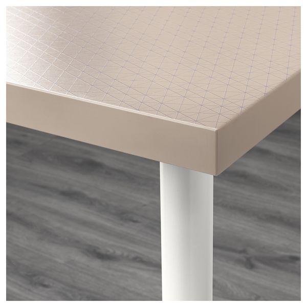Стол ЛИННМОН / АЛЕКС, геометрический бежевый, белый (120x60 см) - схема-чертеж с размерами