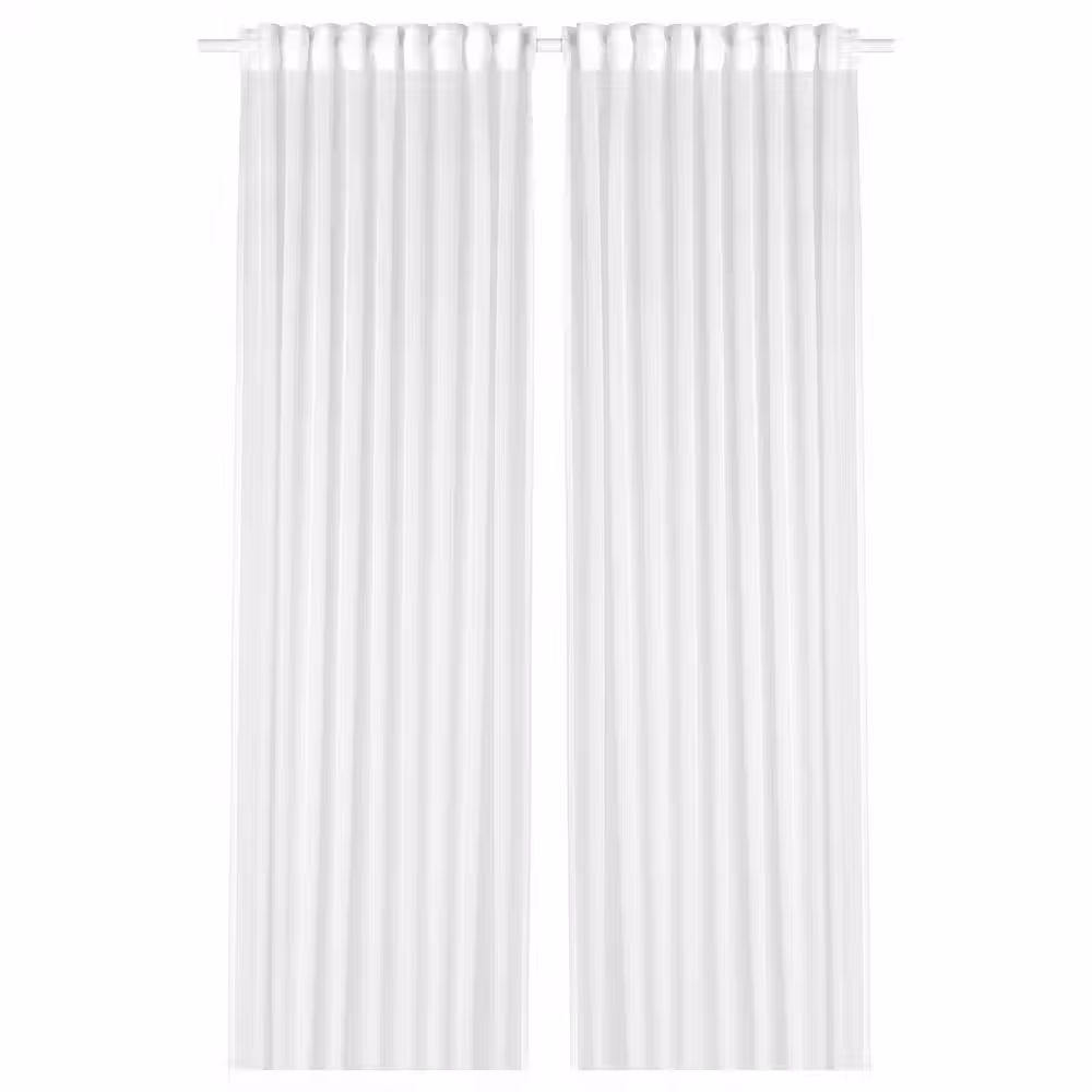 GJERTRUD Гардины, 2 шт. - белый/с лентой 145x300 см - фото 1