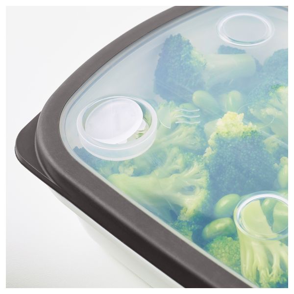 Контейнер ИКЕА/365+, белый, серый (25x17x6 см) - схема-чертеж с размерами