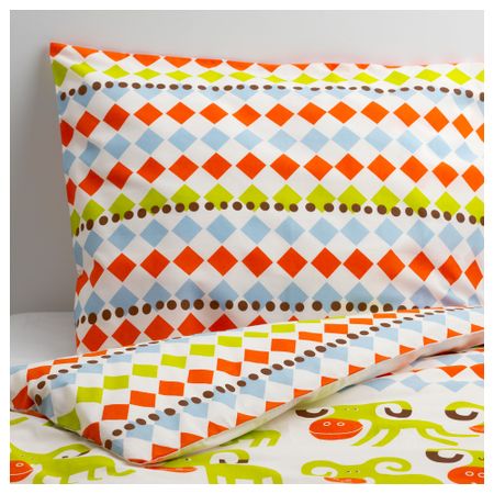 Пододеяльник и 1 наволочка КОССАН, зеленый (150x200/50x70 см)