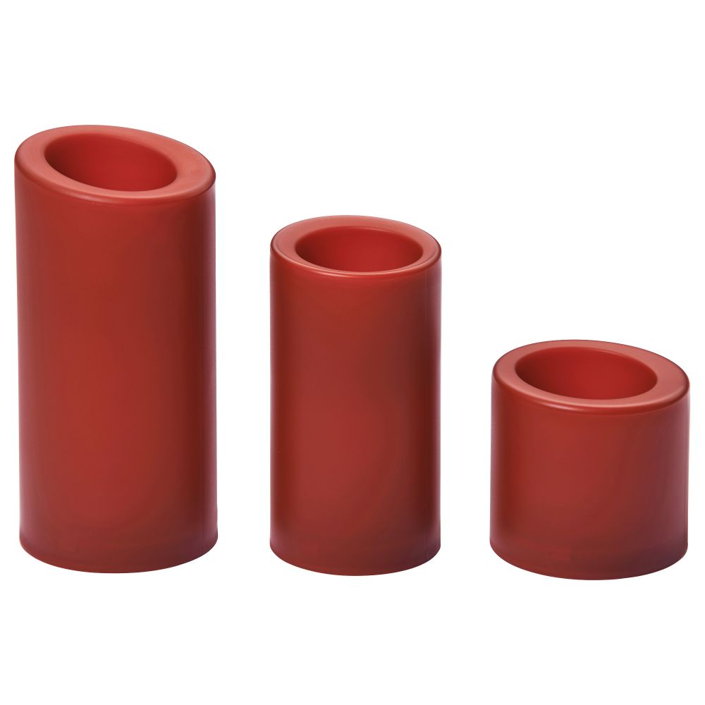 Светодиодная формовая свеча, 3 шт. СТРОЛА, с батарейным питанием красный - фото 1