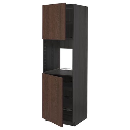Высокий шкаф для духовки, 2 дверцы, полки, 60x60x200 cm IKEA METOD МЕТОД 794.600.70