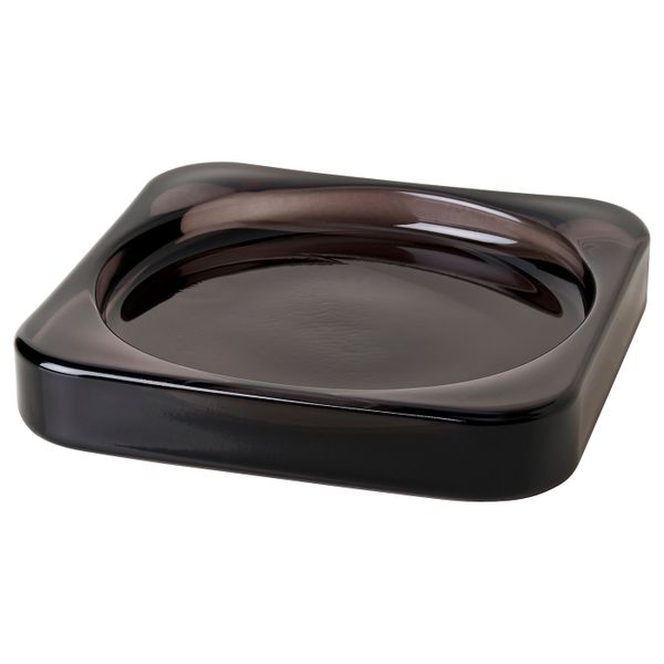 Тарелка для свечи, черный 10x10 см IKEA GLASIG ГЛАСИГ 704.835.37 - фото 1