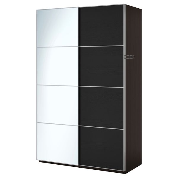 Гардероб ПАКС, черно-коричневый, Аули Ильсенг (150x66x236 см) - фото 2