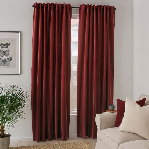 Затемняющие гардины, 2 шт., красно-коричневый 140x300 см IKEA SANELA САНЕЛА 004.795.67 - схема-чертеж с размерами