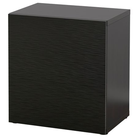 Стеллаж с дверью, черно-коричневый, Лаксвикен черный 60x40x64 см IKEA БЕСТО 192.444.04