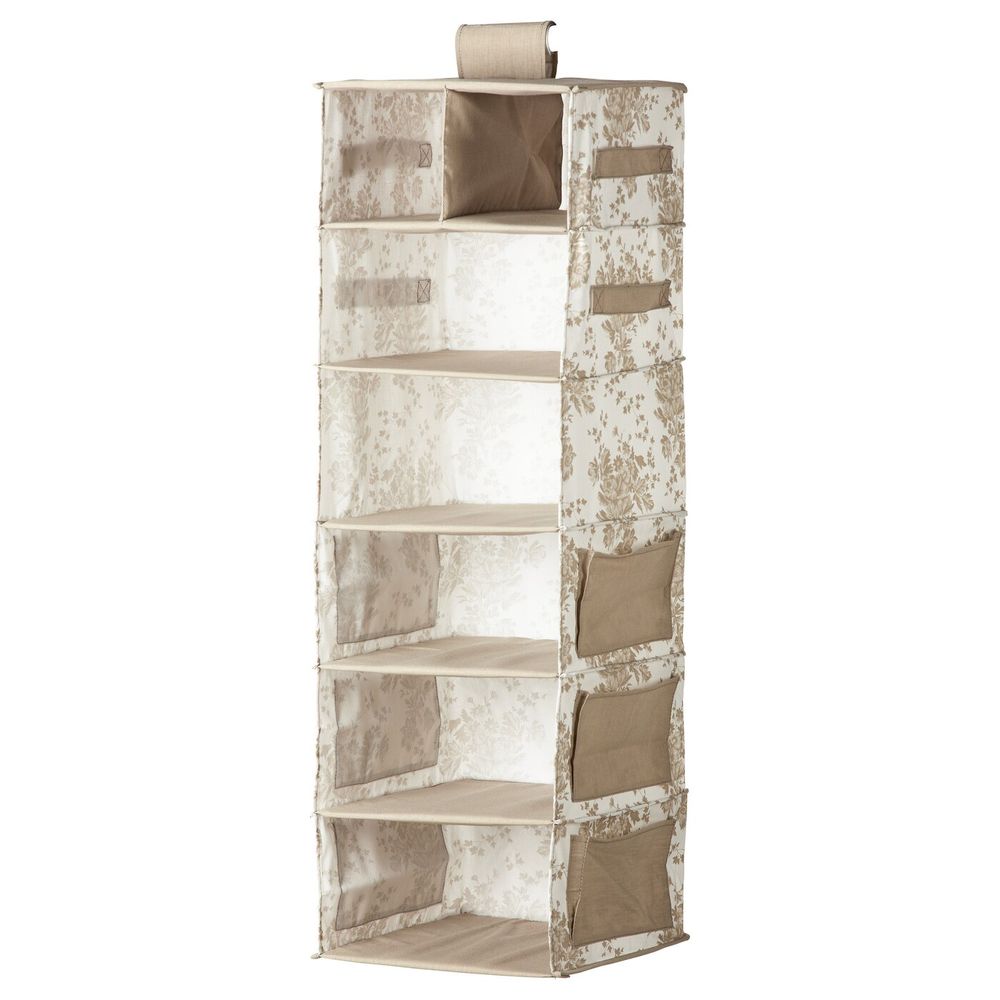 Модуль для хранения, 7 отделений, бежевый, белый цветок, 30x30x95 см IKEA ГАРНИТУР 003.805.09 - фото 1