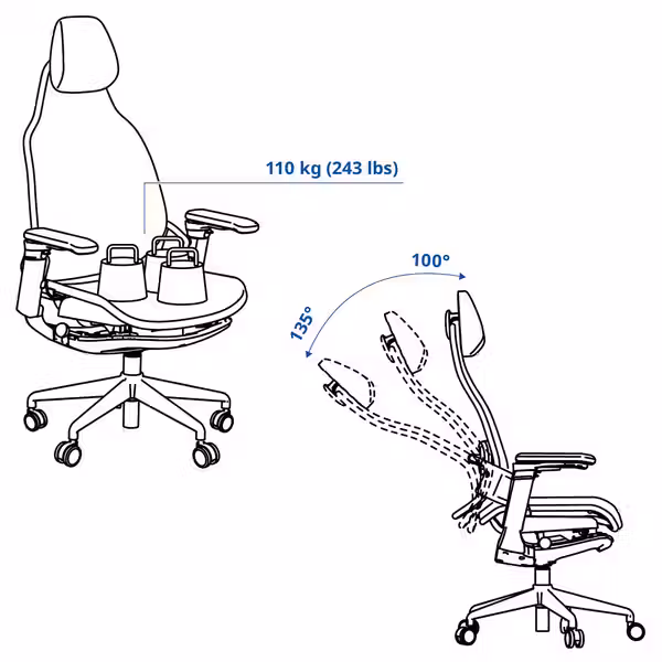 BÄSTBOLL Стул для геймеров - чёрный/Mjuk чёрный - фото 3