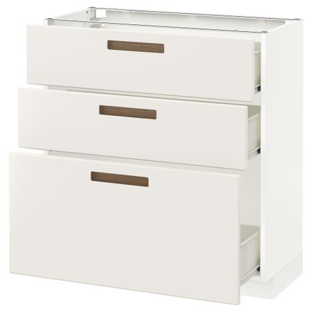 Напольный шкаф с 3 ящиками МЕТОД / ФОРВАРА, белый, Мэрста белый