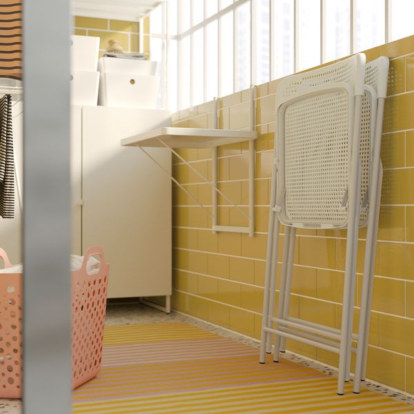 Стул для дома, сада, складной белый, серый IKEA TORPARÖ ТОРПАРЁ 005.378.50 - фото 5