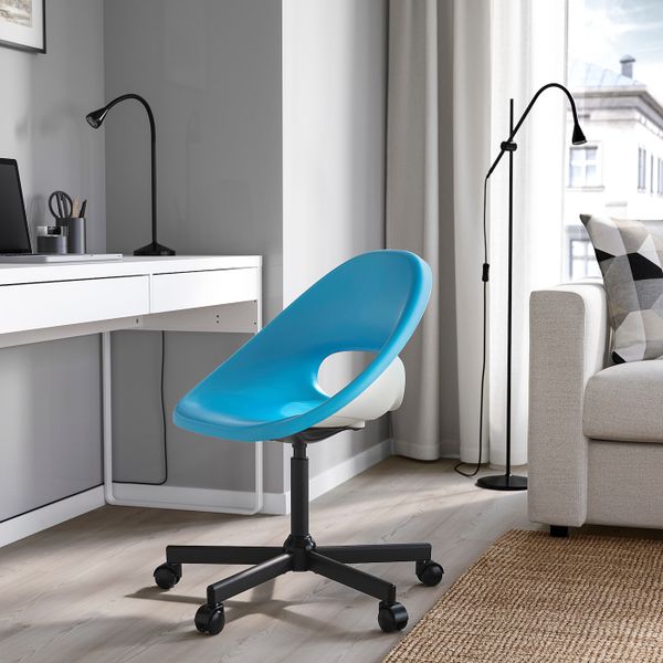 Рабочий стул, синий/черный IKEA ELDBERGET ЭЛДБЕРГЕТ / MALSKÄR МАЛЬСКЭР 593.318.52 - фото 2
