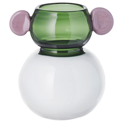 IKEA PS 2026 IKEA PS 2026 Ваза - стекло/бел/зелен розовый 15 см
