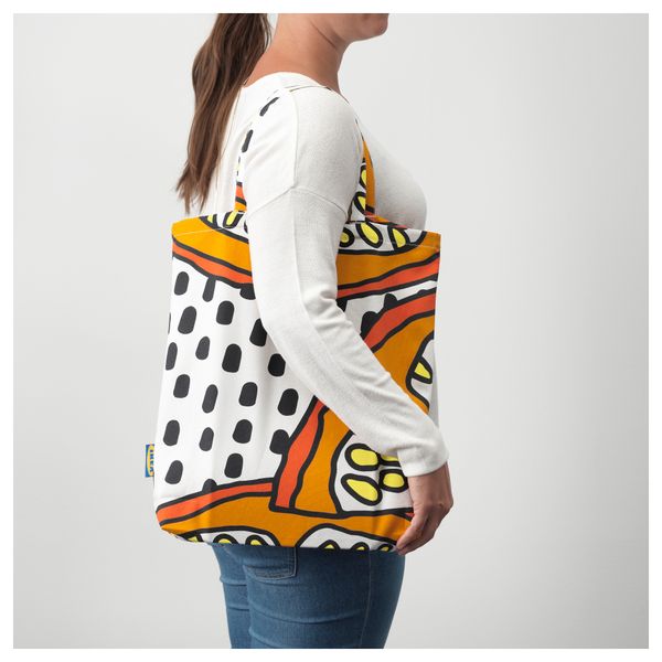 Сумка ТРЕБЛАД, оранжевый, белый/черный - схема-чертеж с размерами