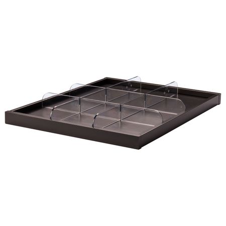 Выдвижная полка с разделителем, черно-коричневый, прозрачный 50x58 см IKEA КОМПЛИМЕНТ 392.429.65