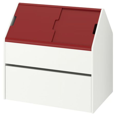 VITBJÖRN ВИТБЬЁРН Модуль для хранения с ящиком - белый/красный 80x55x78 см
