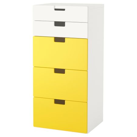 Комбинация для хранения с ящиками СТУВА, белый, желтый (60x50x128 см)