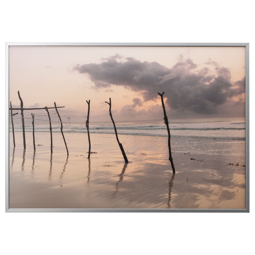 Картина с рамой БЬЁРКСТА, Рассвет в Африке, цвет алюминия (200x140 см) - фото 1