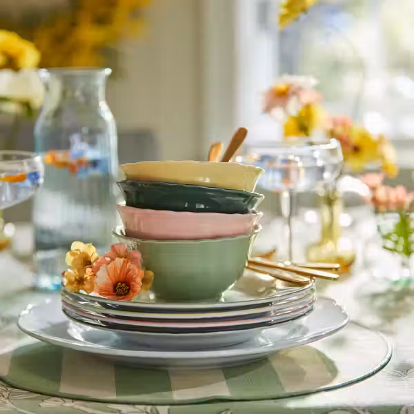 UPPLAGA Миска - светло-зеленый розовый/зеленый желтый 13 см - фото 2