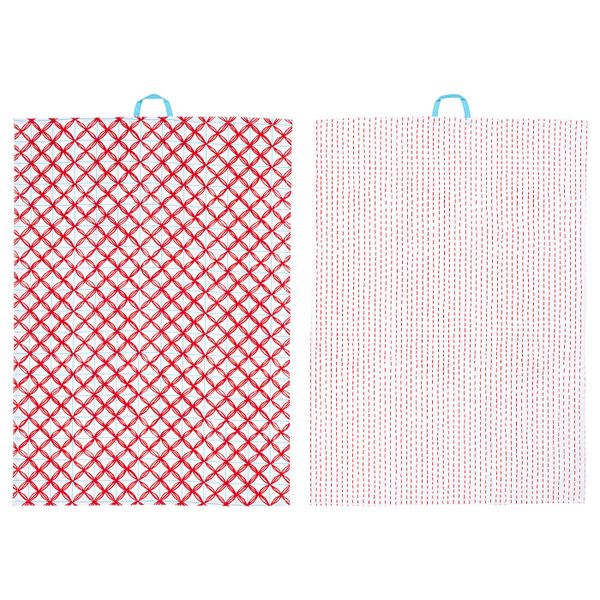 Полотенце кухонное, с рисунком белый/красный, 50x70 см IKEA ВИНТЕРФЕСТ 504.321.29 - фото 1