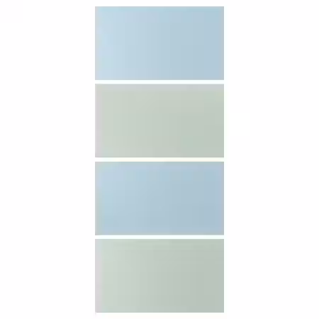 MEHAMN 4 панели д/рамы раздвижной дверцы - голубой/светло-зеленый 100x236 см