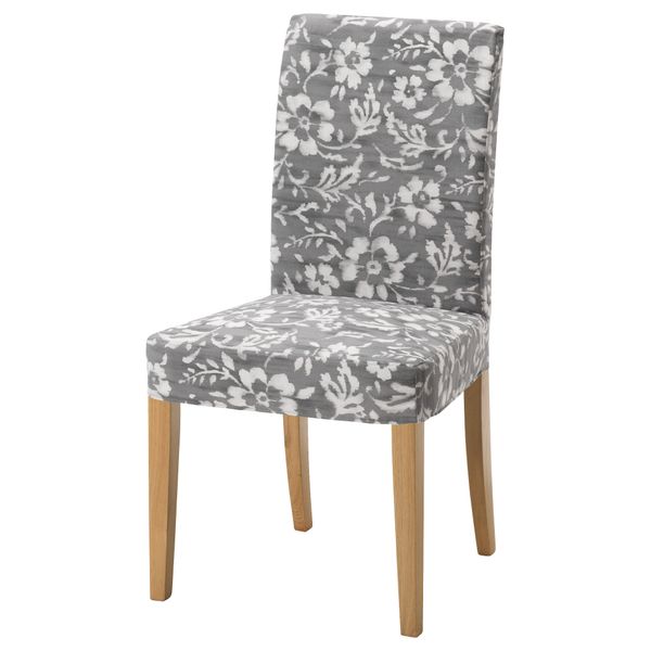 Стул ХЕНРИКСДАЛЬ, дуб, Ховстен серый/белый - фото 1