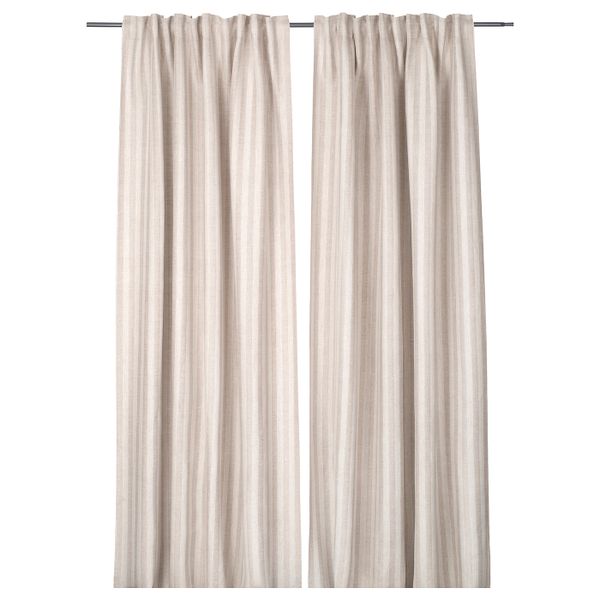 Гардины, 2 шт., естественный 155x300 см IKEA ÅSALIE ОСАЛИЕ 404.937.50 - фото 1