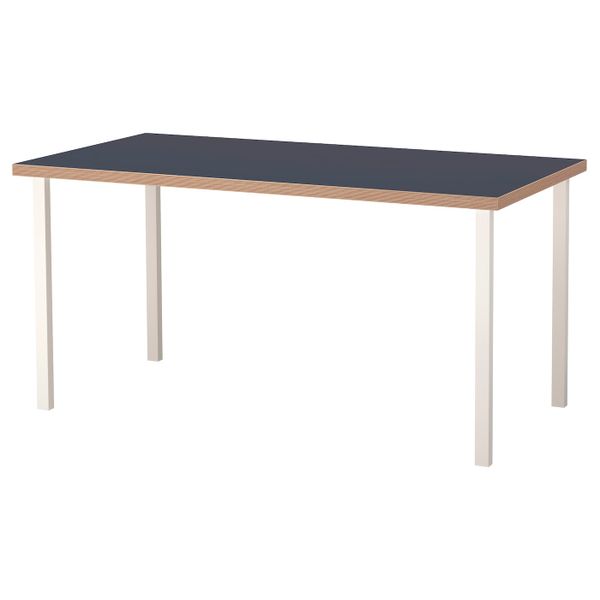Стол, синий, белый 150x75 см IKEA ЛИННМОН / ГОДВИН 592.792.60 - фото 1