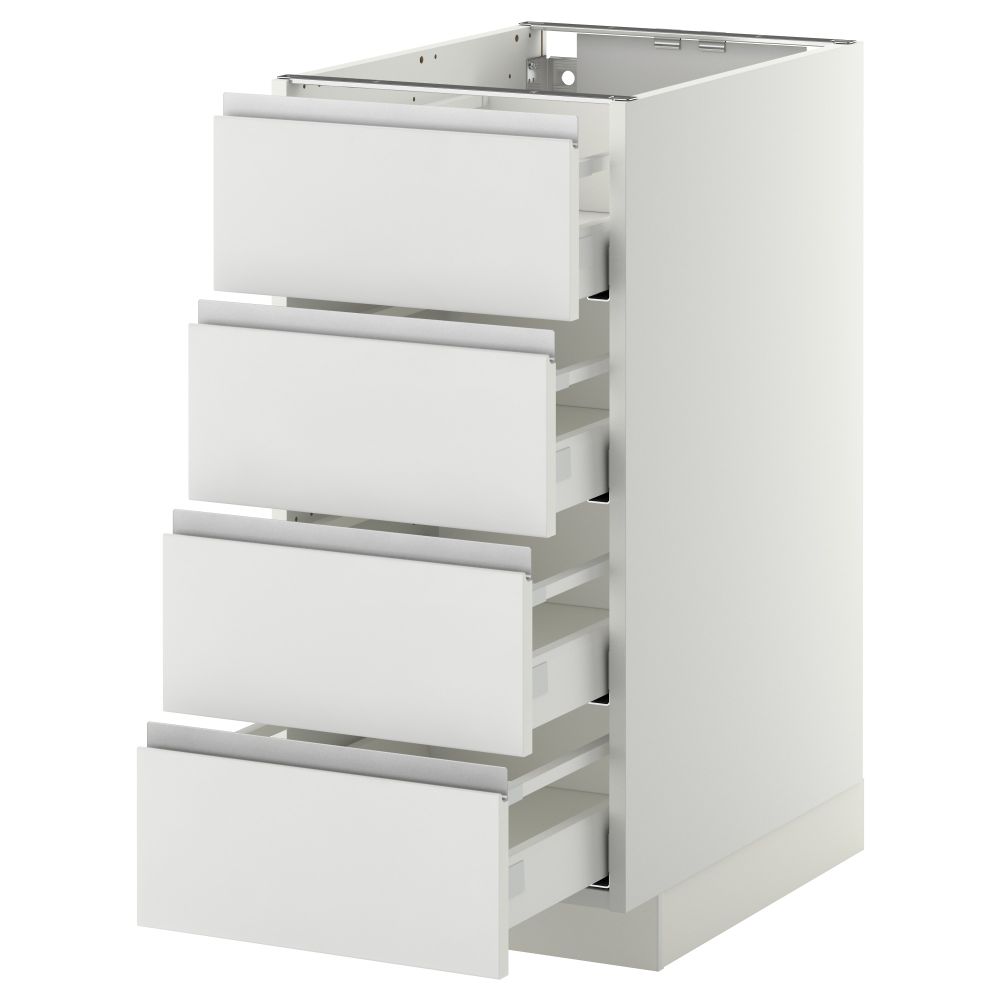 Напольный шкаф 4 фронтальных панели, 4 ящика МЕТОД / МАКСИМЕРА, белый, Нодста белый - схема-чертеж с размерами