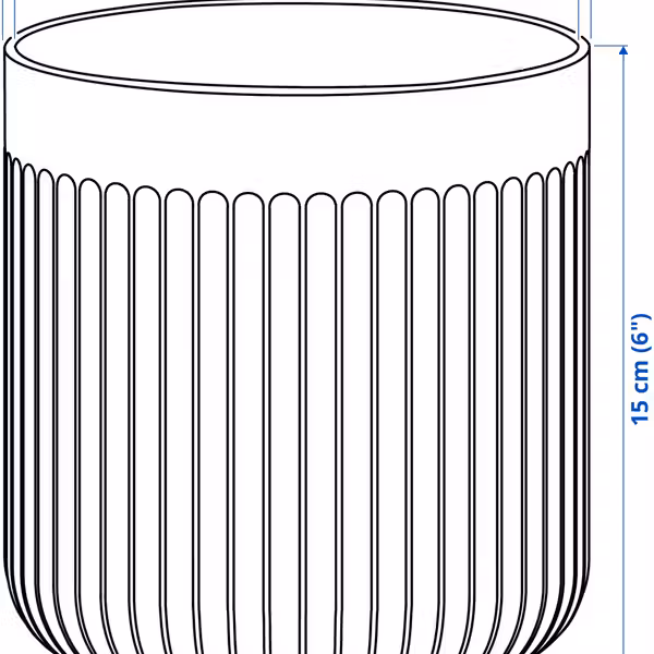 GRADVIS Кашпо - д/дома/улицы/светло-коричневый 12 см - схема-чертеж с размерами