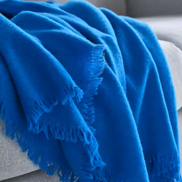 STOCKHOLM 2025 СТОКГОЛЬМ 2025 Плед - ярко-синий 150x200 см - схема-чертеж с размерами