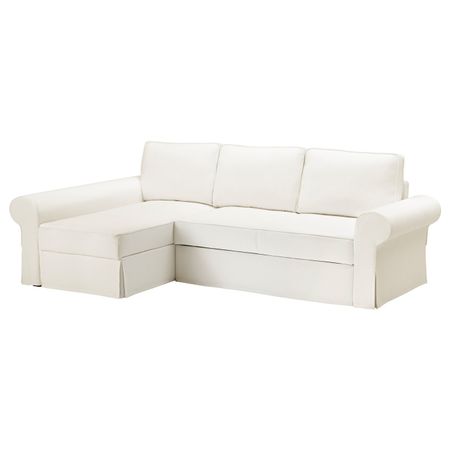 Диван-кровать с козеткой, Хильте белый IKEA БАККАБРУ 492.407.20