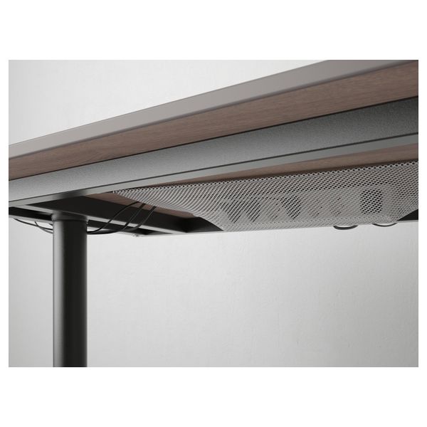 Стол с экраном БЕКАНТ, серый, черный (160x160 120 см) - схема-чертеж с размерами