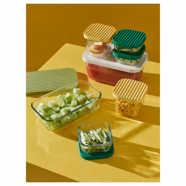 HAVSTOBIS ХАВСТОБИС Контейнер д/продуктов+крышка, 5 шт. - прозрачный/разноцветный - фото 6