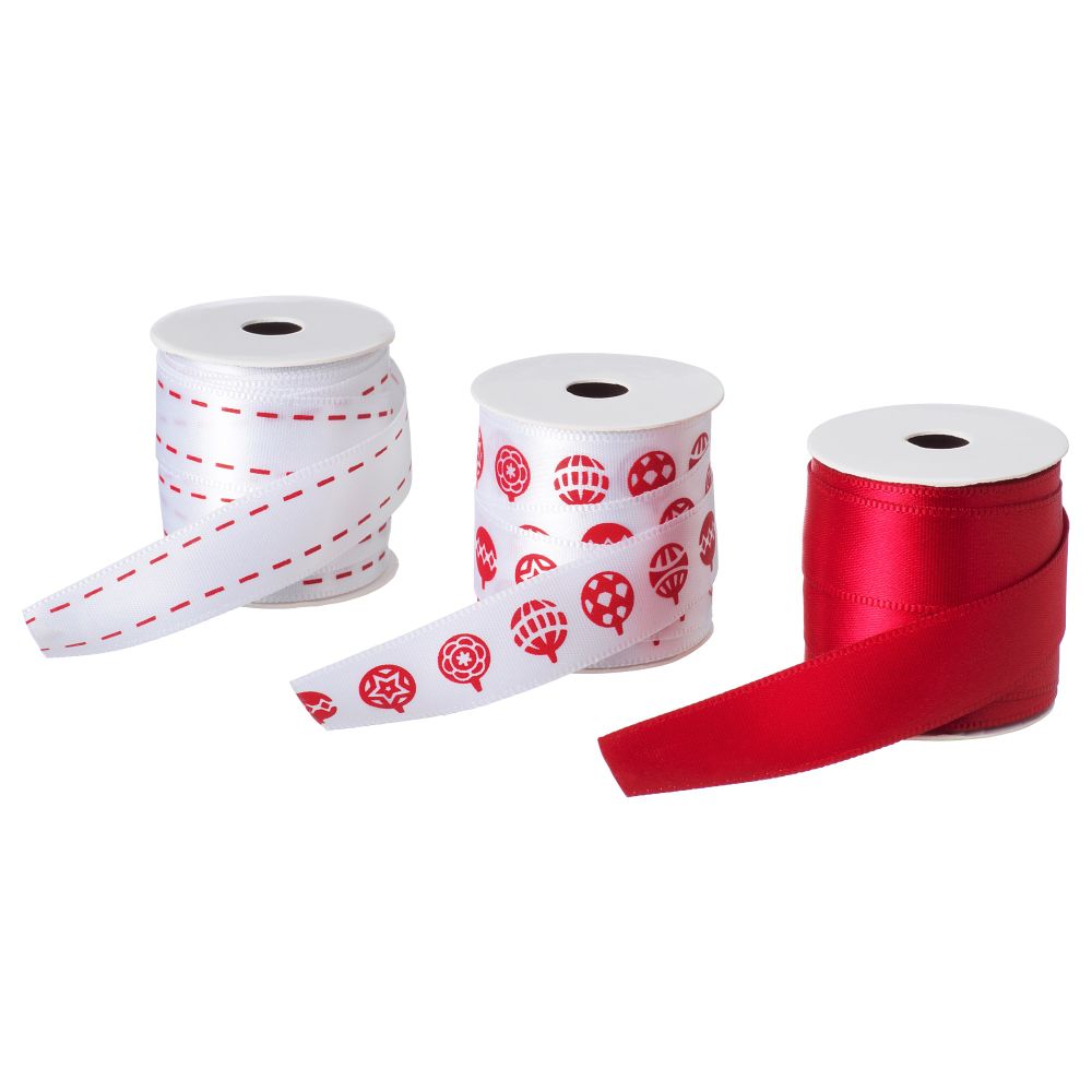 Тесьма ВИНТЕР 2018, красный/белый (3 м 3 шт) - фото 1