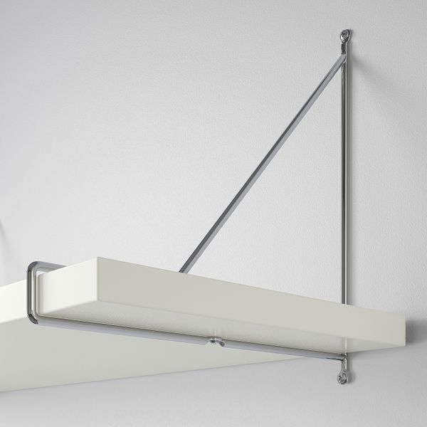 Полка навесная, белый/хромированный 120x30 см IKEA BERGSHULT БЕРГСХУЛЬТ / PERSHULT ПЕРСГУЛЬТ 092.907.74 - фото 3