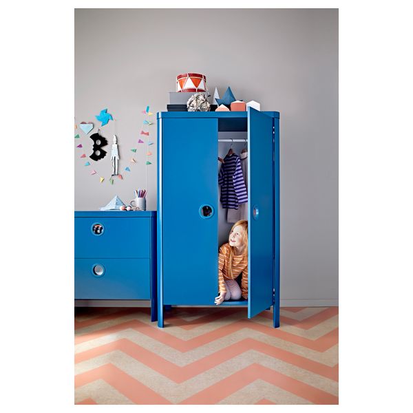 Шкаф платяной БУСУНГЕ, классический синий (80x139 см) - схема-чертеж с размерами