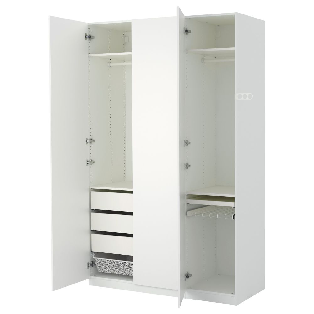 Гардероб ПАКС, белый, Танем белый (150x60x236 см) - фото 1