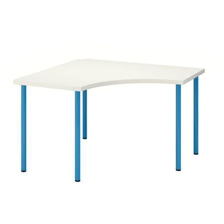 Угловой стол, белый, синий 120x120 см IKEA LINNMON ЛИННМОН / ADILS АДИЛЬС 292.790.30