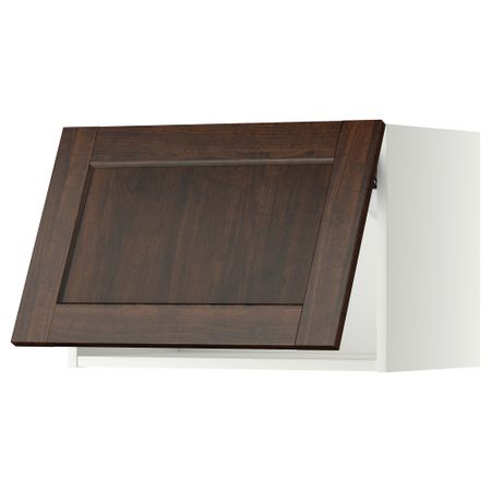Горизонтальный навесной шкаф МЕТОД, белый, Эдсерум коричневый