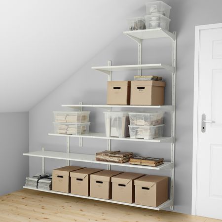 Настенная шина/полки, белый 189x41x57/197 см IKEA АЛЬГОТ 092.303.32