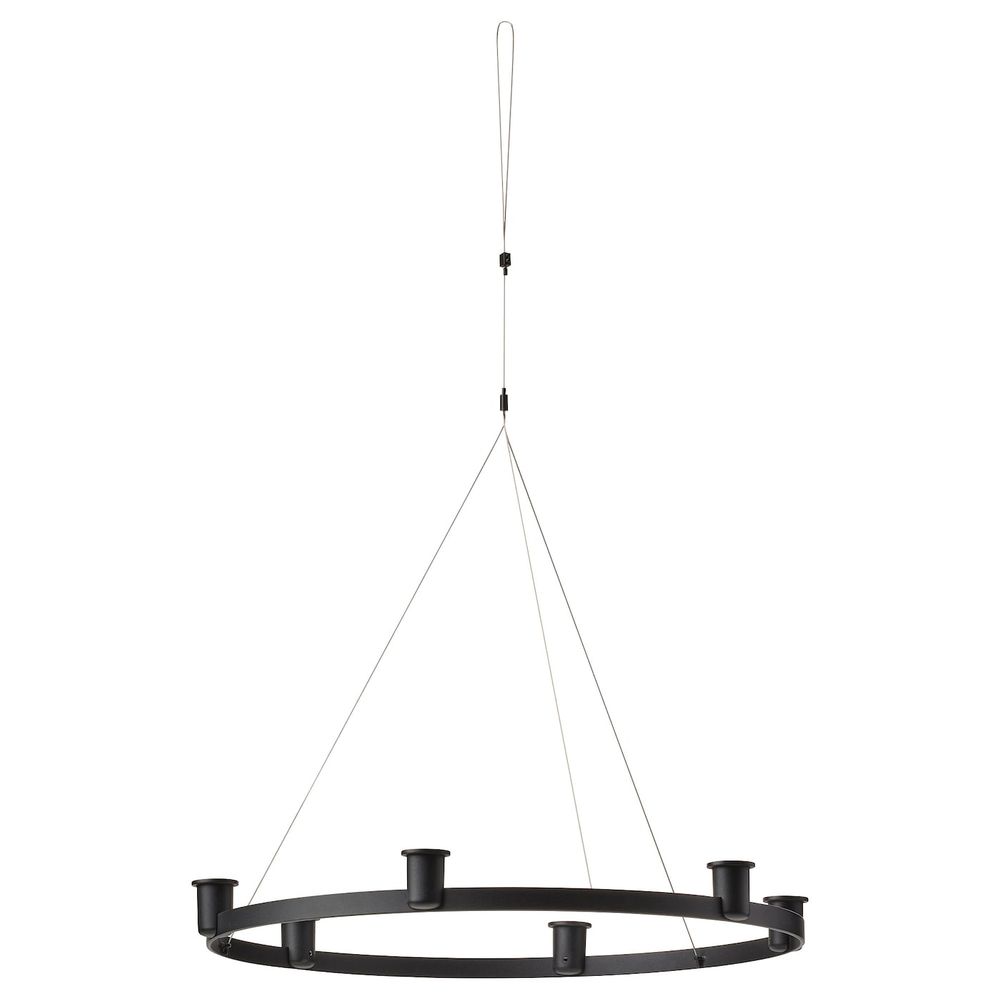 Потолочный канделябр, 6 свечей, черный IKEA ВЭРМЕР 504.405.63 - фото 1