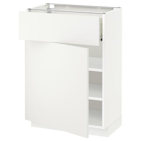 Напольный шкаф с ящиком, дверью МЕТОД / ФОРВАРА, белый, Хэггеби белый