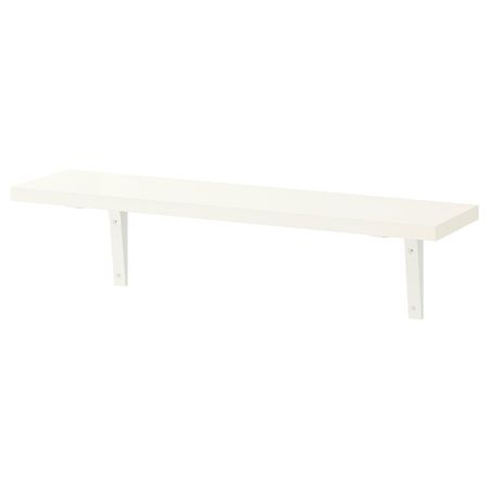 Полка навесная, белый, белый, 80x20 см IKEA БЕРГСХУЛЬТ / ЭКБИ СТЁДИС 692.906.48